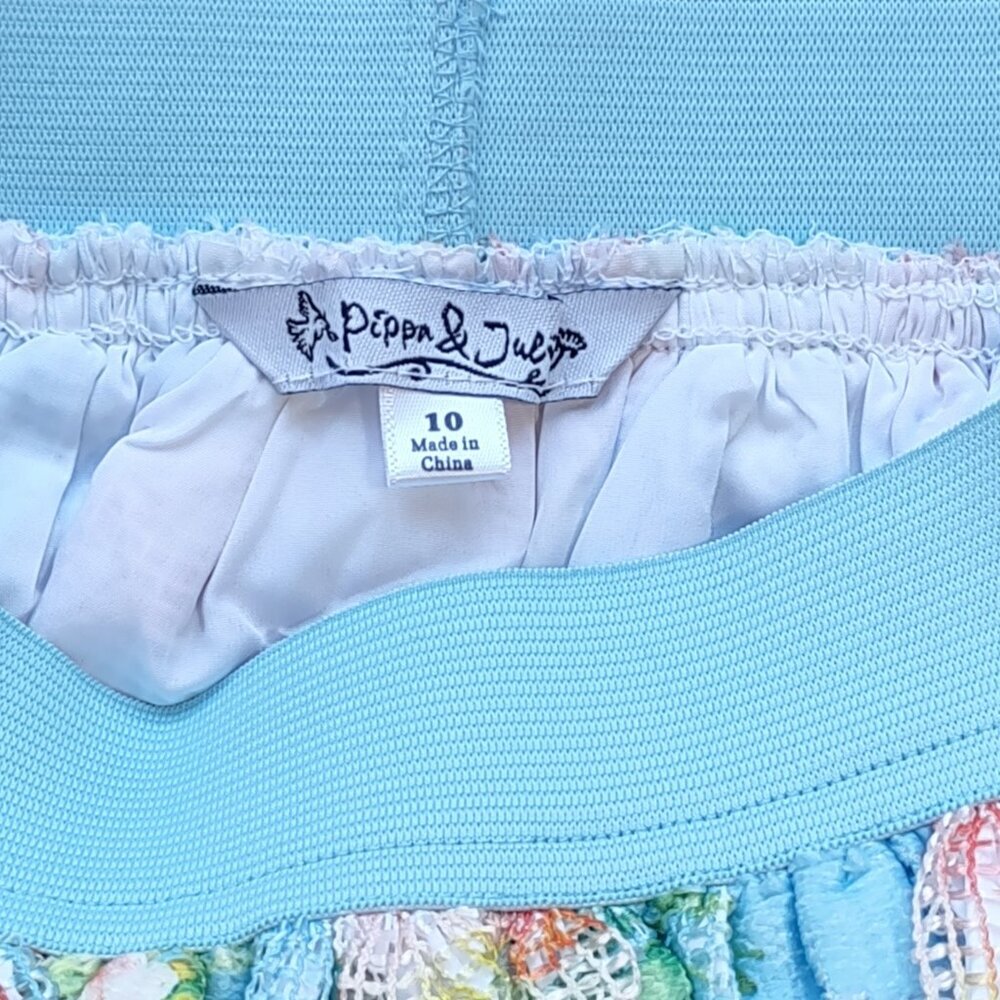 Pippa & Julie Girl's Pastel Floral 2 Piece Top & Skirt Set Size 10 Tropical - Picture 7 of 7